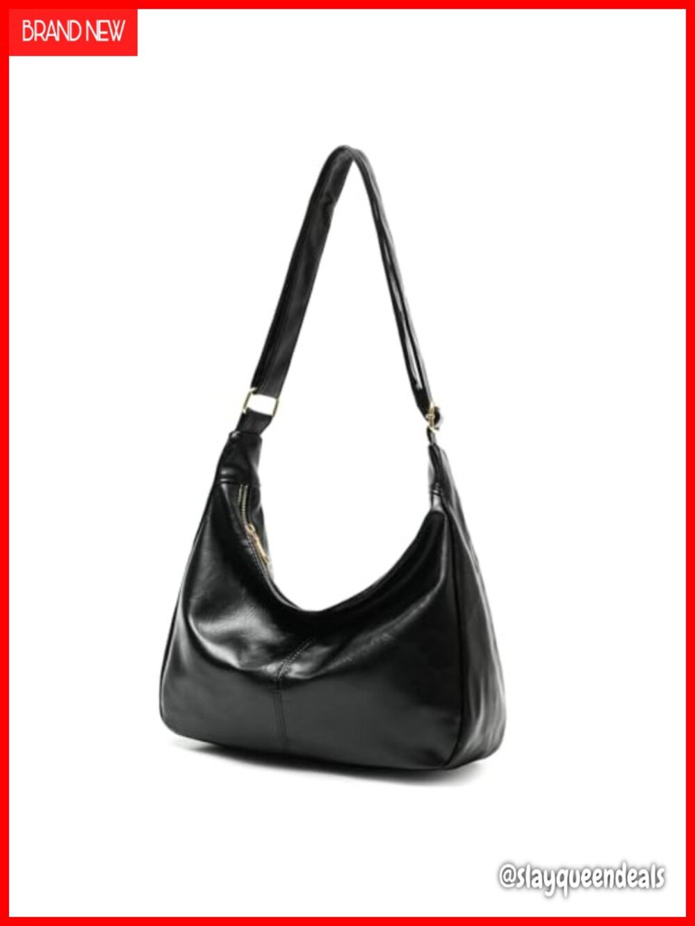 Vegan Leather Slouchy Shoulder Bag